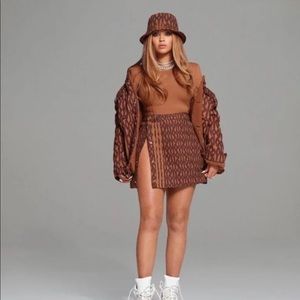 Adidas Ivy Park Monogram Skirt Wild Brown